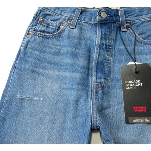 NWT Levi's Ribcage Straight Ankle in Noe High Super High Rise Crop Jeans 29 - Picture 3 of 6